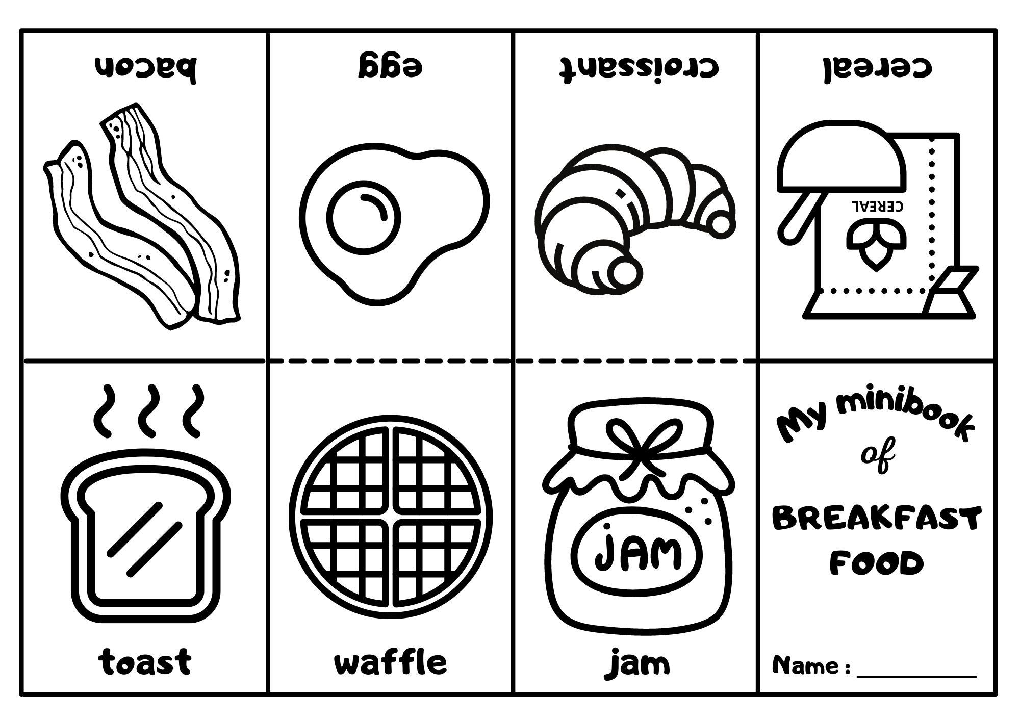 Breakfast Food Mini Coloring Book
